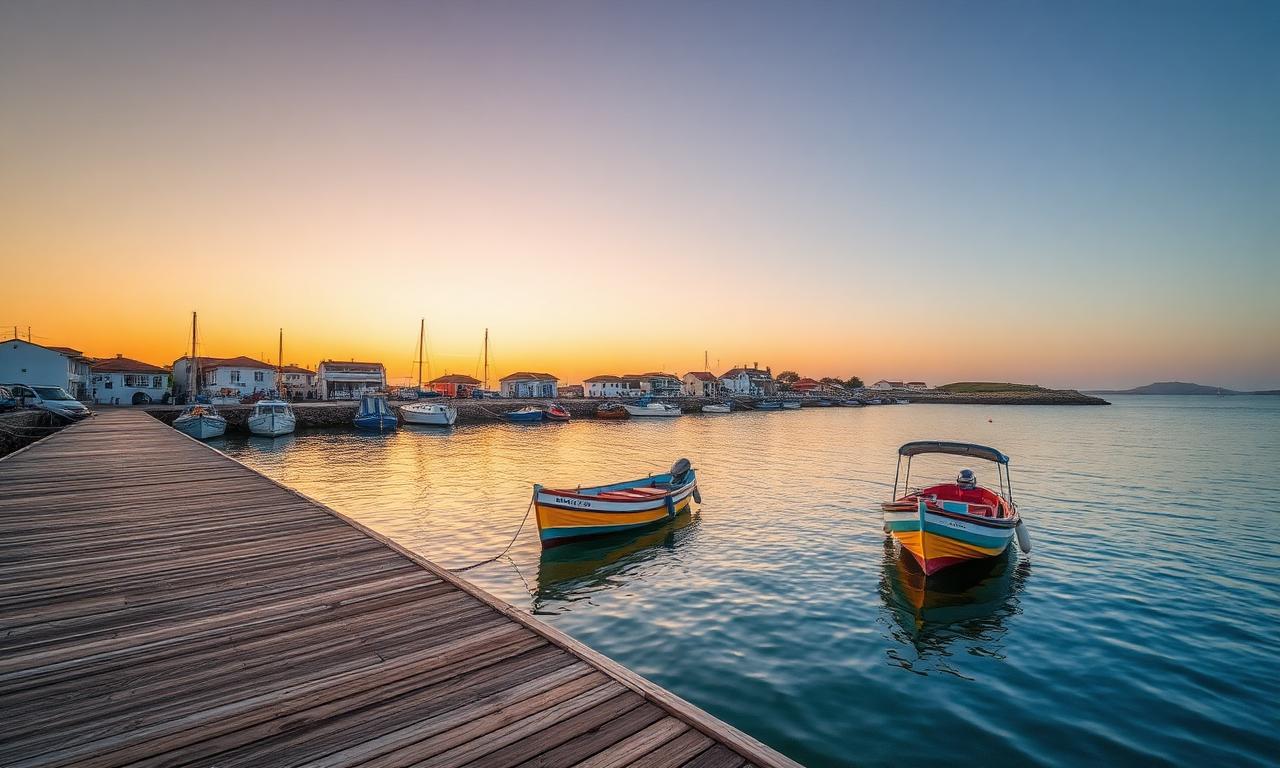 Traditionele vissersboten in de haven van Fuseta aan de Ria Formosa
